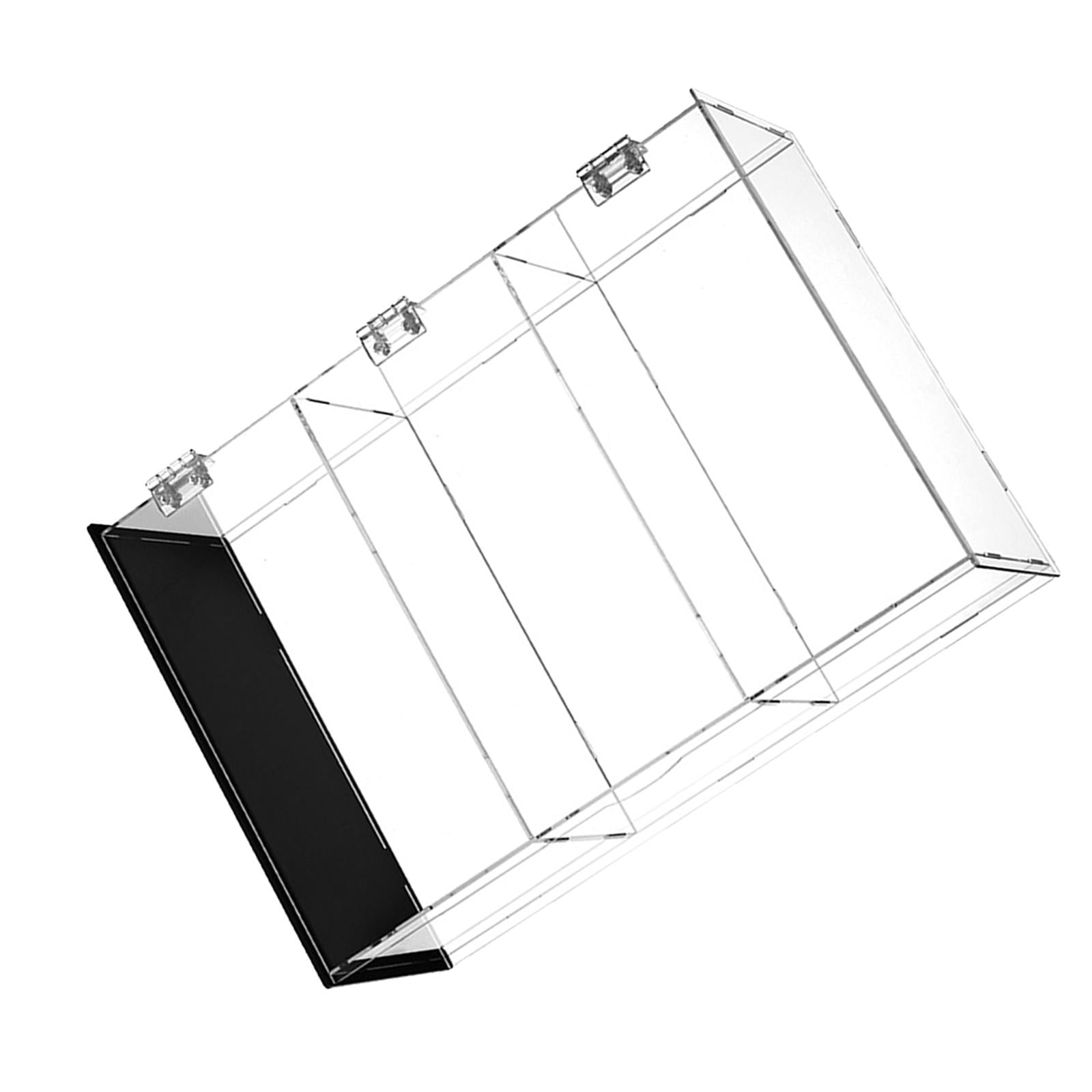 Magideal - Gabinete De Almacenamiento A Prueba De Polvo, Soporte De Caja De Exhibición De 3 Niveles, Vitrina De Escritorio, Caja De Exhibición De Acrílico Para R Negro