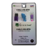 Green E - Cable Carga Rápida Tipo Usb A Tipo Lightning (Iphone) / 2 Metros
