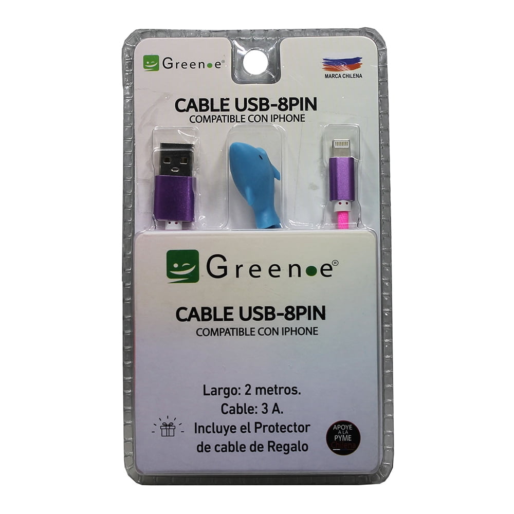 Green E - Cable Carga Rápida Tipo Usb A Tipo Lightning (iphone) / 2 Metros