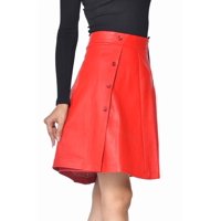 Falda Cuero Sharo Classic Leather Roja