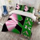 thumbnail image 1 of 3pcs AKA1908 Pink Green Memorial Printed Bedding Set, 1 of 1