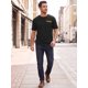 thumbnail image 2 of INSPIRE CHIC Camiseta de Hombre Casual con Cuello Redondo y Bolsillo en el Pecho de Manga Corta Elástica M Negro, 2 of 5