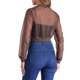 thumbnail image 3 of INSPIRE CHIC Chaqueta Bomber Crop para Mujer de Malla Transparente Ligera con Mangas Largas L Marrón, 3 of 6