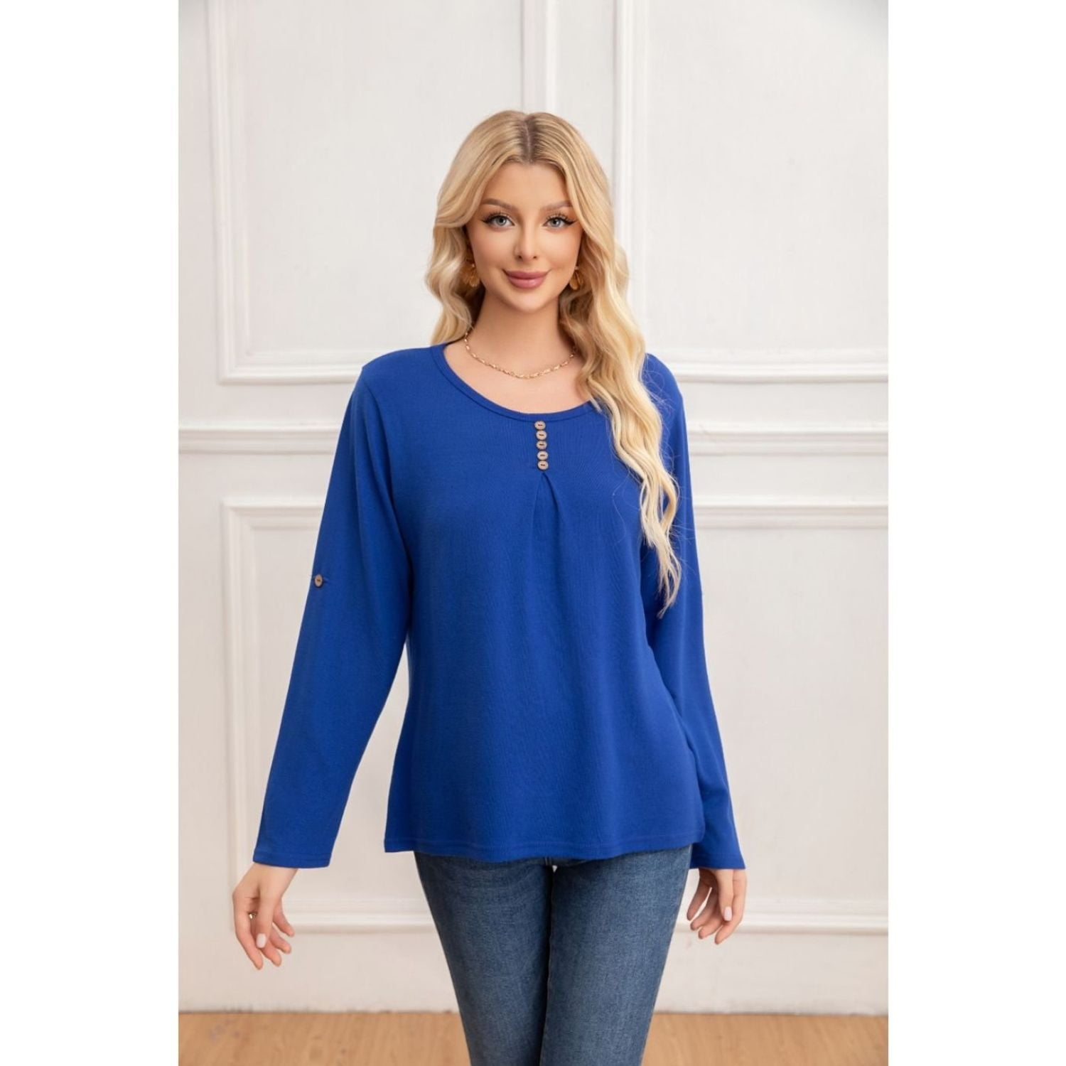 Likeshop - Sweater Mujer Tejido Cuello Redondo Manga Larga 2006