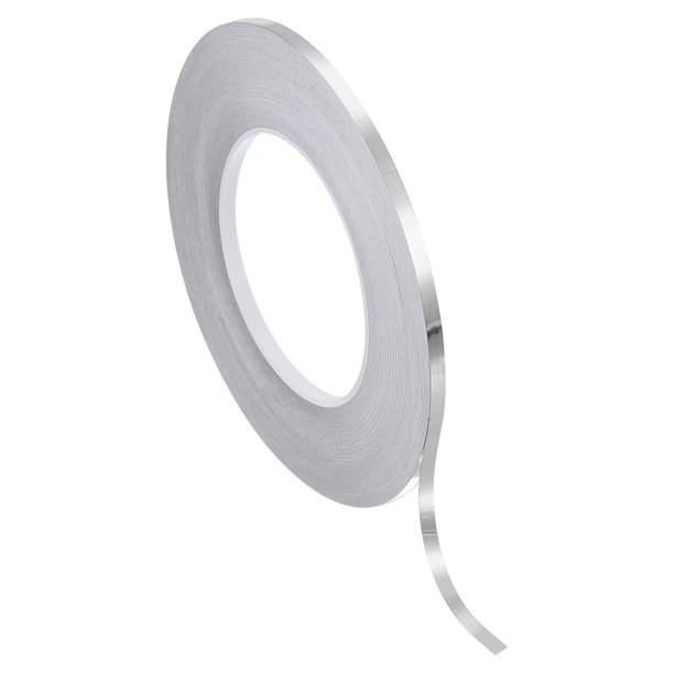 Cinta de película de poliéster metalizada Uxcell, cinta decorativa metálica para detalles de pared de acento plateada 0.2 in