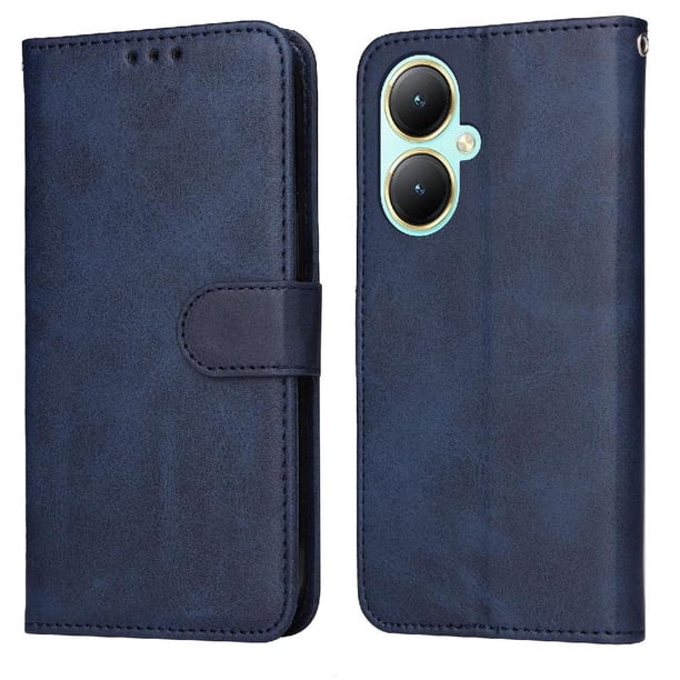 Funda Billetera para Vivo Y35 Plus con Porta Tarjetas y Soporte Ajustable Azul