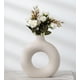 thumbnail image 3 of Jarrón Cerámica Blanca Decoración Moderna Florero 19cm Jhn, 3 of 3