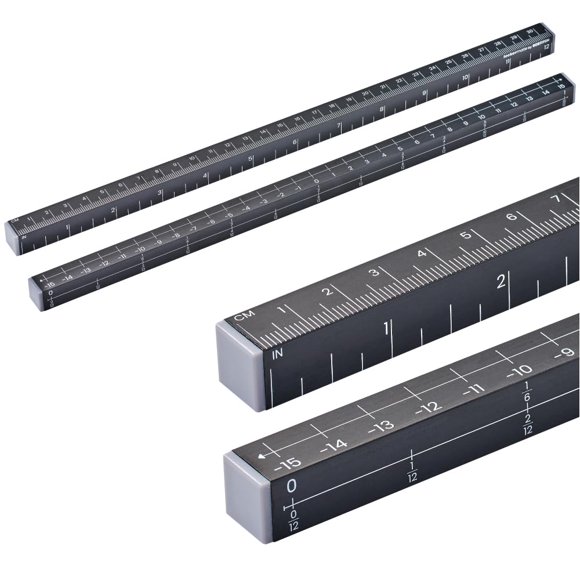 Regla LockerMate 30,5 cm negra 2 unidades - Herramienta de matemáticas