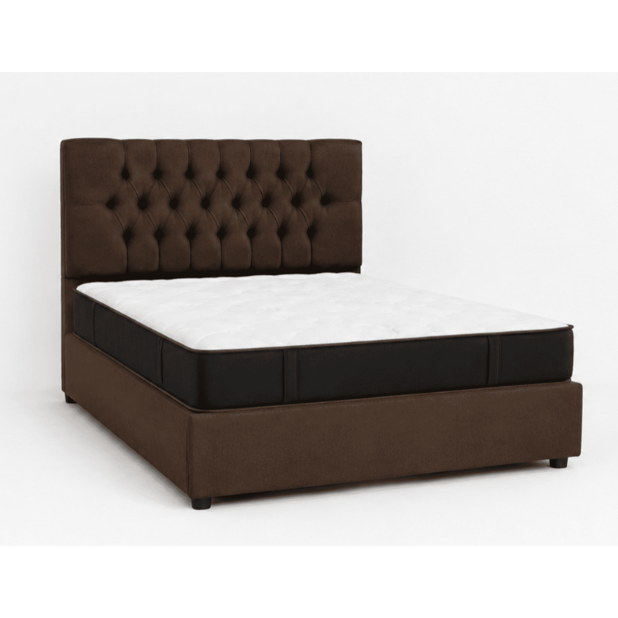 Rous Muebles - Cama Premium 2 Plazas Más Colchón, Color Café