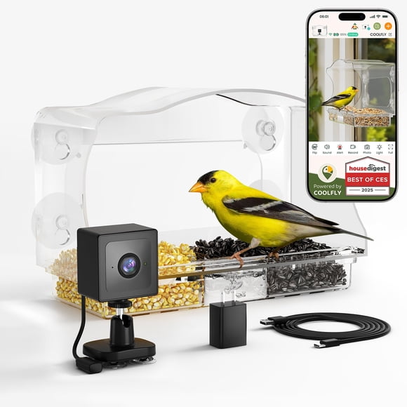Comedero inteligente impermeable para aves Freeseason con cámara 2K HD