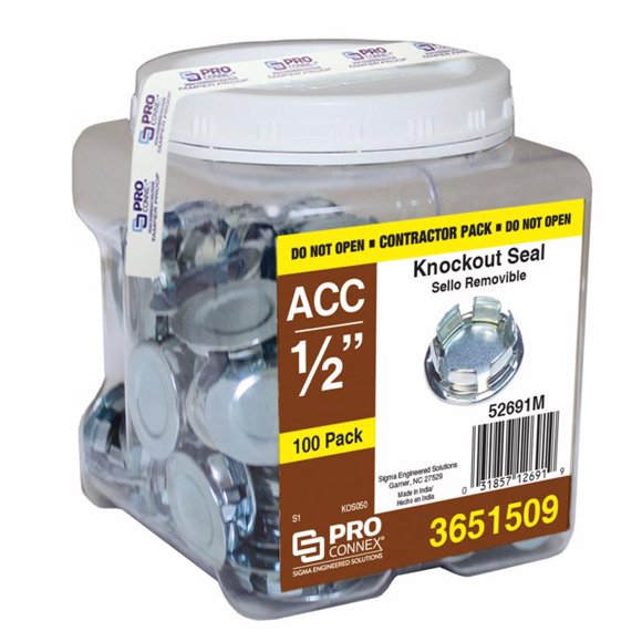 Knockout Seal Sigma Engineered Solutions ProConnex de acero galvanizado de 0,76 cm