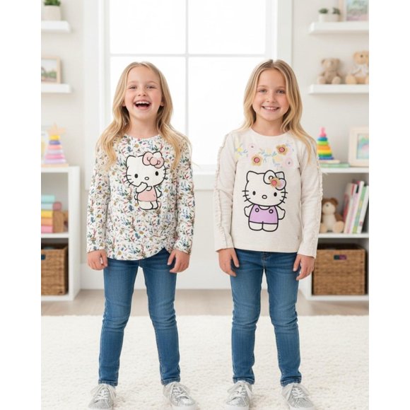 Pack 2 Poleras Niña Hello Kitty multicolor 3