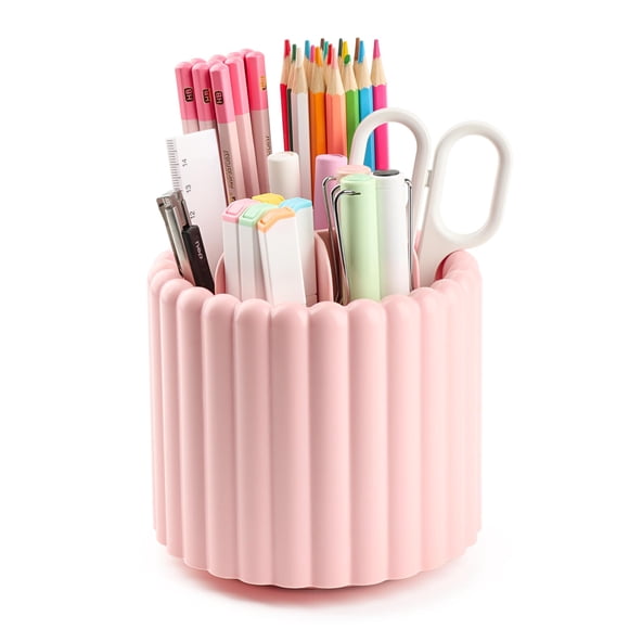 Organizador de escritorio Sallurna 13 cm rosa, 7 compartimentos