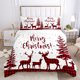 thumbnail image 5 of Merry Christmas Duvet Cover Set Microfiber Xmas TreesSnowflake Deer Pattern Printed Winter Red&Green Theme Holiday Deco Gift, 5 of 5