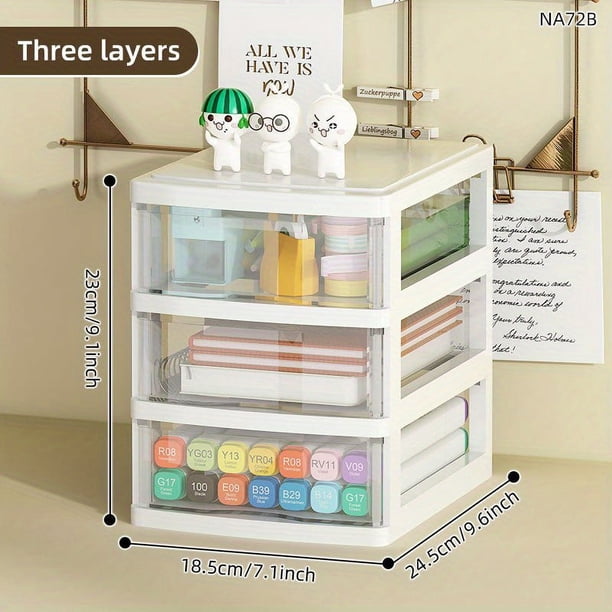 1pc Desktop Storage Box, Drawer Type Storage Cabinet, Crafts Storage Box And Organizer