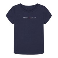 Camiseta Tommy Hilfiger De Manga Corta Para Niñas, Algodón, Azul Marino, 12-14 Años