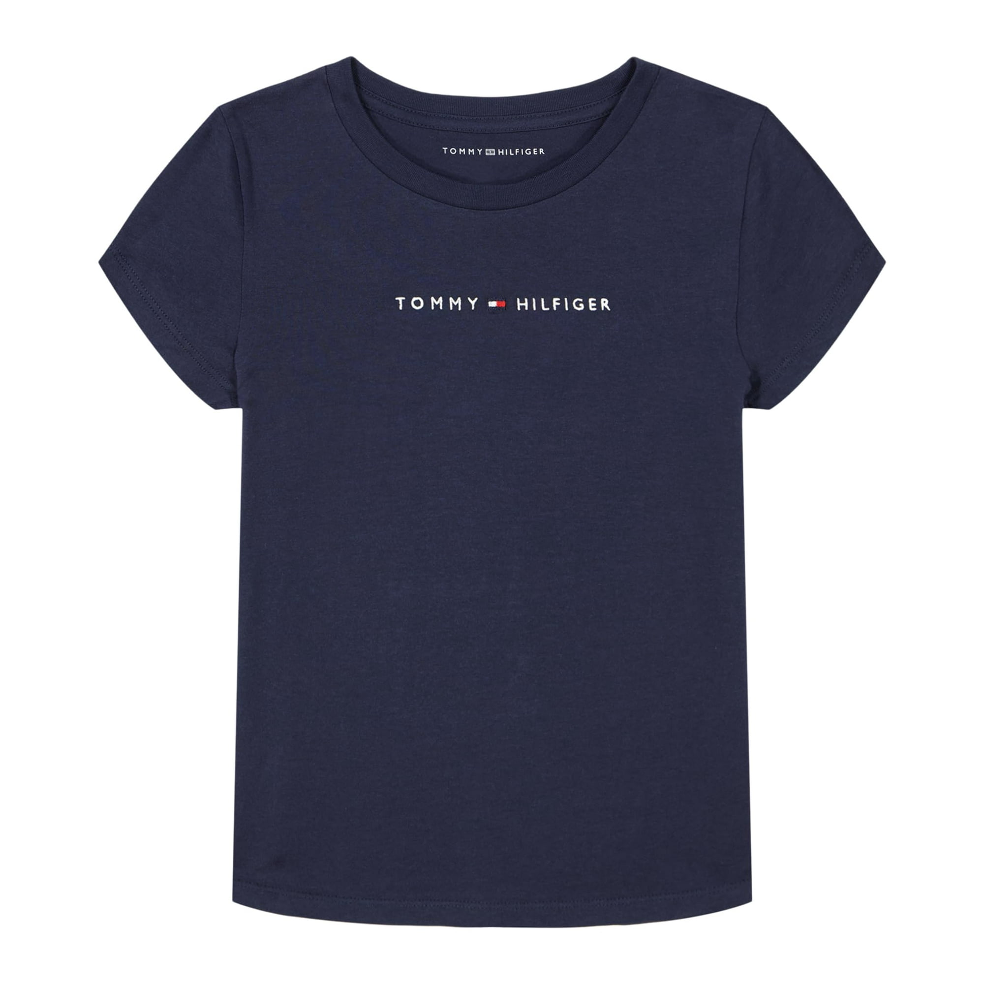 Camiseta Tommy Hilfiger De Algodón Azul Marino De Manga Corta Para Niñas