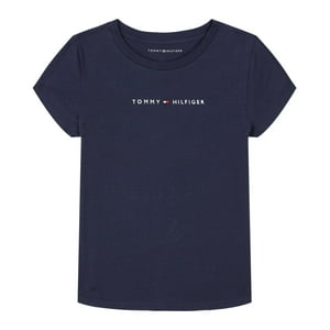 Camiseta Tommy Hilfiger De Algodón Azul Marino De Manga Corta Para Niñas