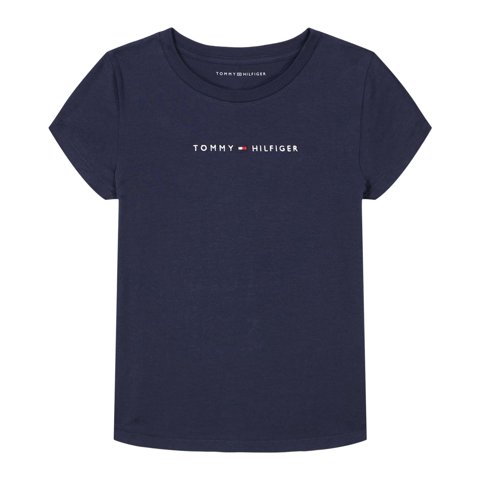 Camiseta Tommy Hilfiger De Manga Corta Para Niñas, Algodón, Azul Marino, 12-14 Años
