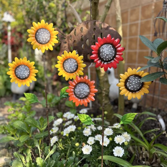 Estacas de jardín KEDONCHEN Girasol 75 cm (2 unidades)