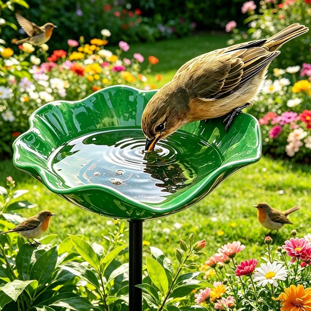 Estacas jardín flor metal hechas mano 4 uds baño pájaros estación riego abejas jardín