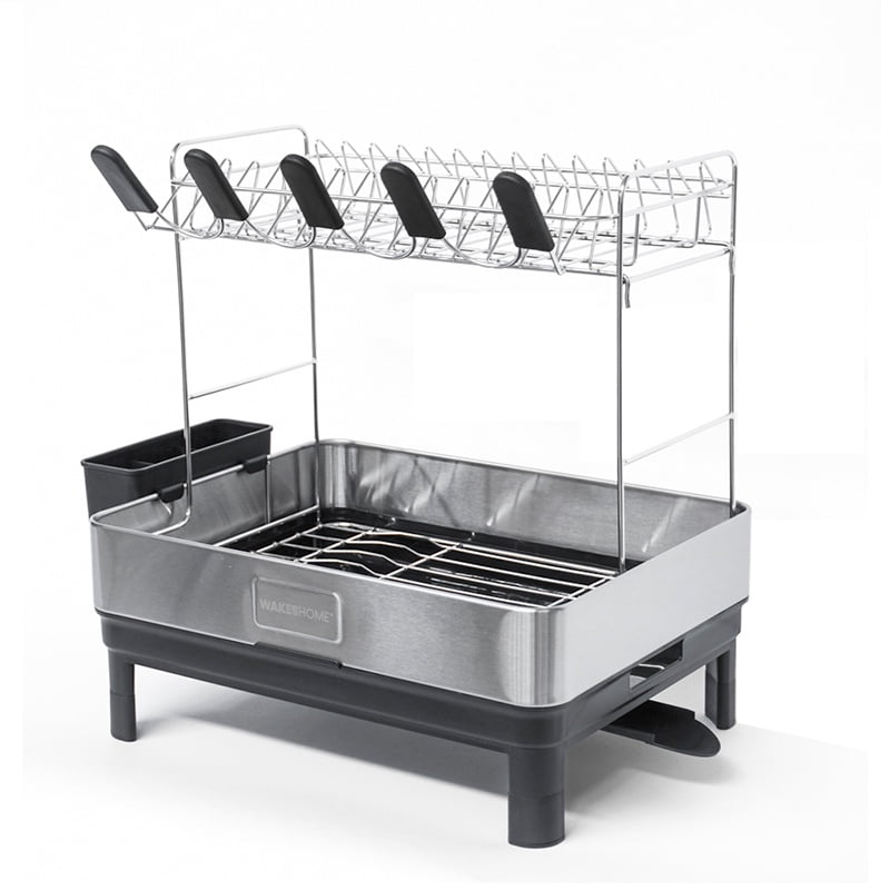 Wakeshome - Escurridor De Platos Inoxidable De Dos Niveles Secaloza Alta Gamma Rack Organizador De Cocina