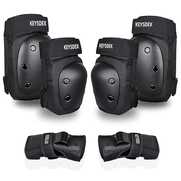 Rodilleras y coderas KEYSDEX 6 en 1 para adultos – Equipo de protección contra impactos