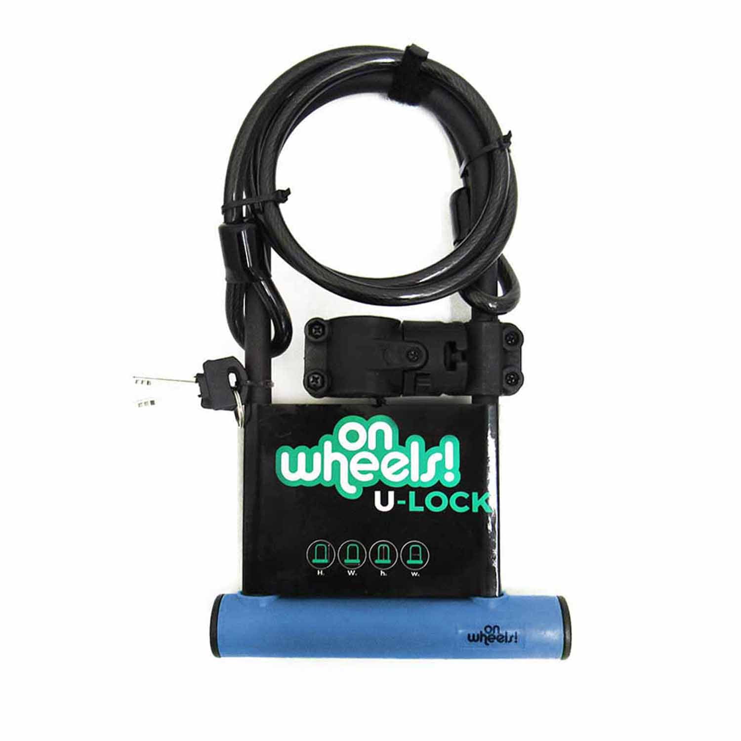 Candado U-lock Onwheels Largo Con Piola Y Soporte - Azul