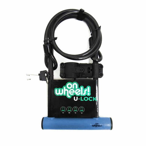 Candado U-Lock Onwheels Largo Con Piola Y Soporte - Azul