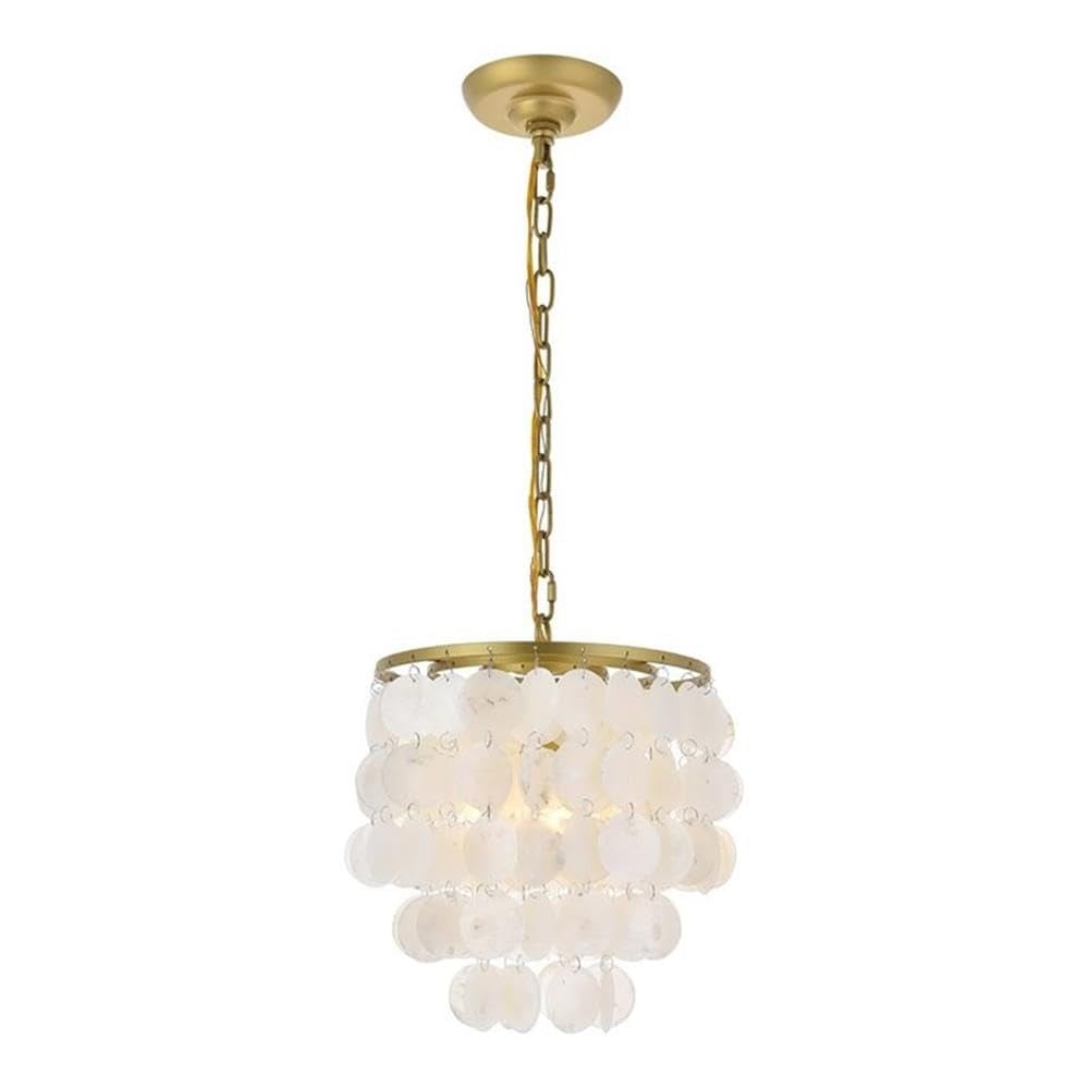 Lámpara Colgante Living District Selene Latón Blanco 33x25cm
