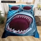 thumbnail image 1 of Cartoon Shark Duvet Cover Blue Ocean Animal Theme Bedding Set for Kids Boys Girls Sealife Soft Comforter Cover Bed Sheets, 1 of 5