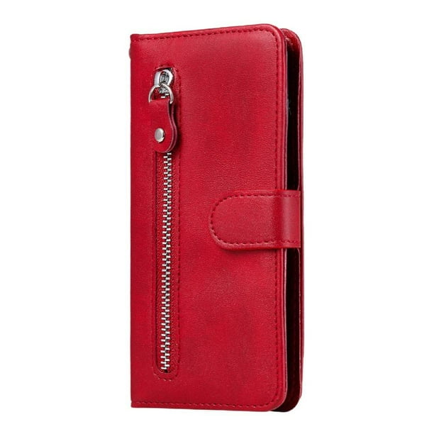 Funda con Cremallera para Samsung Galaxy S23 Ultra 5G, Carcasa Cartera de Cuero PU con Soporte y Tarjetero