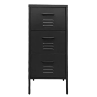 Metalbrein - Arrimo Cómoda Cajonera - 3 Cajones - Color Negro