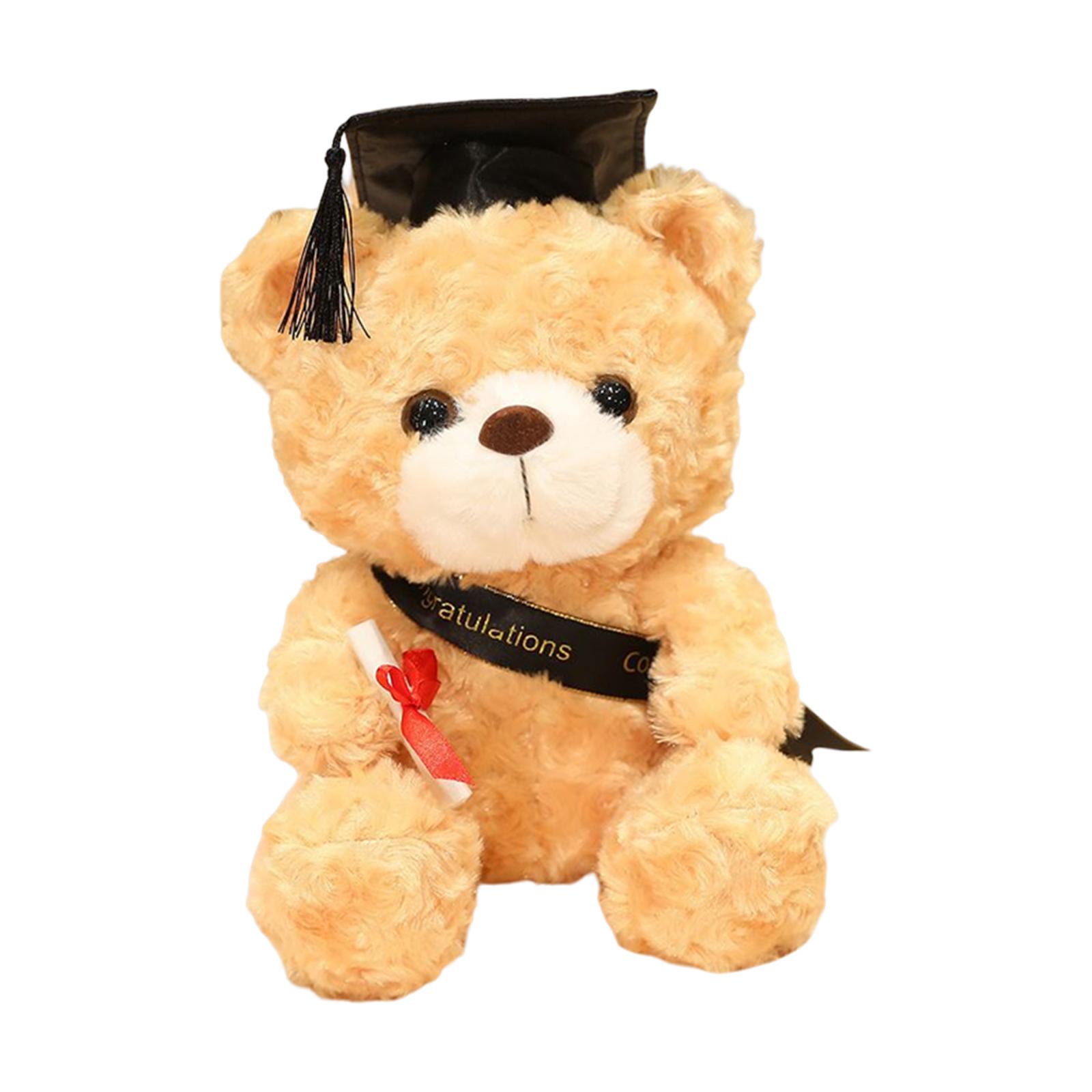 Bothyi - Lindo Oso De Peluche De 28Cm, Peluche De Simulación De Animales Para Regalos De Novia, Sombrero Negro