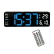 thumbnail image 3 of Reloj De Pared Digital Reloj De Mesa Con Alarmas Duales Para Decoración Del Hogar Dormitorio Mesita De Noche Pequeña Luz Azul, 3 of 3