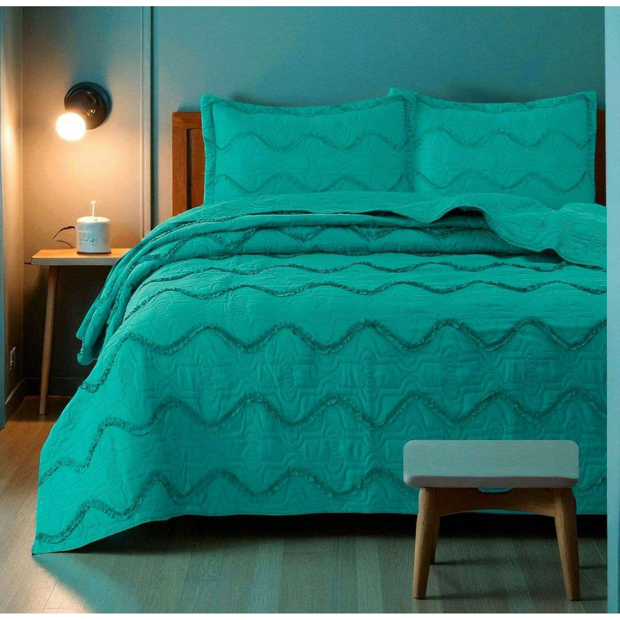 Oem - Cubrecama Y Fundas Con Faralado Dos Plazas Dormitorio 1