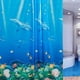 thumbnail image 1 of Cortina de ducha con diseño de delfines, peces tropicales, coral y océano, juego de cortinas de baño con ganchos, tamaño 60 x 72 pulgadas, 1 of 3