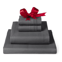 Genérico - Juego Sabanas Aura Zeus King 1800 Hilos Color Gris