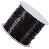 Magideal - Cuerda Elástica De 0,8Mm Y 60M, Cordón De , Hilo Elástico, De Colores, Fuerte Para Abalorios, Fabricación De Joyas, Accesorios De Pulsera Diy , Negro 60Mx0.8Mm