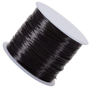 Magideal - Cuerda Elástica De 0,8Mm Y 60M, Cordón De , Hilo Elástico, De Colores, Fuerte Para Abalorios, Fabricación De Joyas, Accesorios De Pulsera Diy , Negro 60Mx0.8Mm