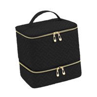 Ioensy - Bolsa Organizadora De Esmalte De Uñas, Bolsa De Transporte De Viaje Para Mujer, Regalo Cosmético Negro