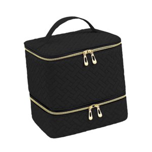 Ioensy - Bolsa Organizadora De Esmalte De Uñas, Bolsa De Transporte De Viaje Para Mujer, Regalo Cosmético Negro