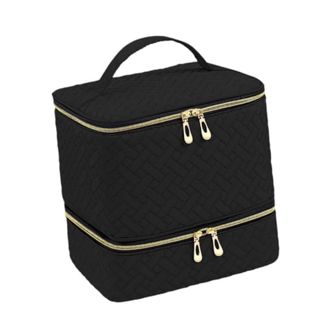 Ioensy - Bolsa Organizadora De Esmalte De Uñas, Bolsa De Transporte De Viaje Para Mujer, Regalo Cosmético Negro