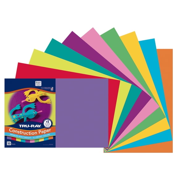 Papel de construcción Tru-Ray 50% reciclado, 12 x 18 cm, 50 hojas