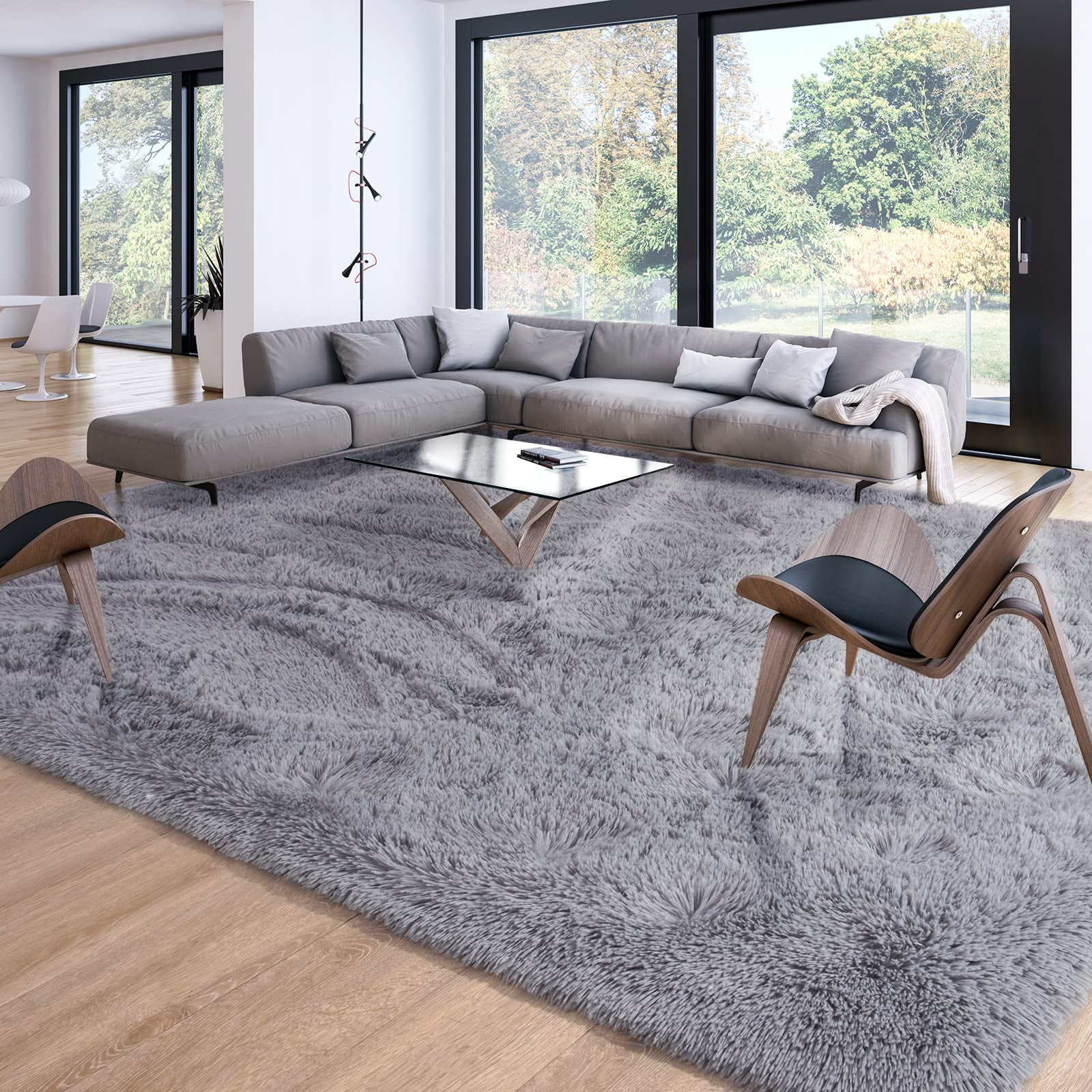 Alfombra Merelax Soft Modern Shaggy Gris 240 X 300 Cm