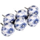 thumbnail image 1 of 6 piezas de pomos de puerta de cerámica pintados a mano con patrón de flores azules y blancas para el hogar, 1 of 7