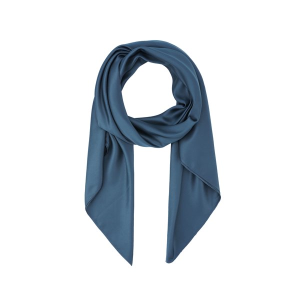 Bufanda Grande Cuadrada Sólida para Mujer 43.3'' Elegante Pañuelo de Satén Sedoso para Viaje Oficina Talla Única Azul