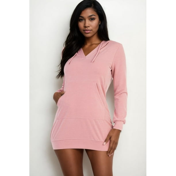 Vestido Mini Con Capucha De Felpa Francesa