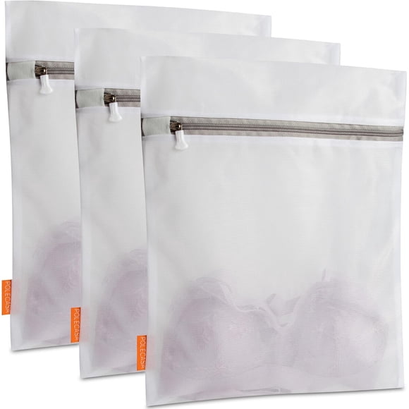 Polecasa Mesh Laundry Bags 3 Pack, 12 x 16 Medium, Fine Mesh