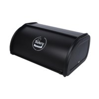 Bothyi - Caja De Pan De Metal Cocina Counter Roll Top Bin Para Galletas De Entrada Al Hogar Negro